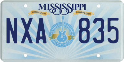 MS license plate NXA835