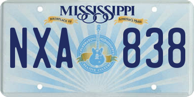 MS license plate NXA838