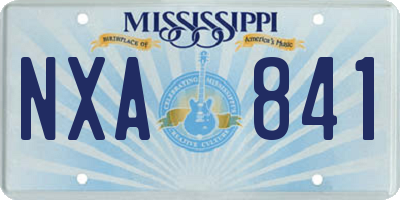 MS license plate NXA841