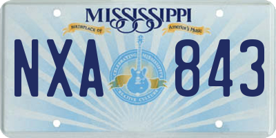 MS license plate NXA843