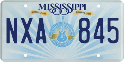 MS license plate NXA845