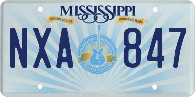 MS license plate NXA847