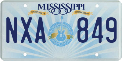 MS license plate NXA849