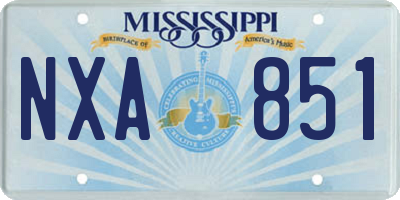MS license plate NXA851