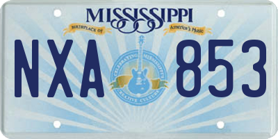 MS license plate NXA853