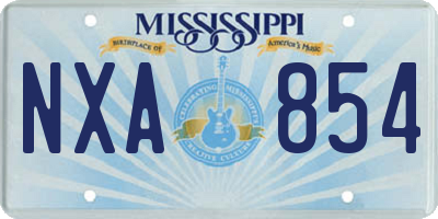 MS license plate NXA854