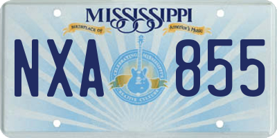 MS license plate NXA855