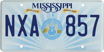 MS license plate NXA857