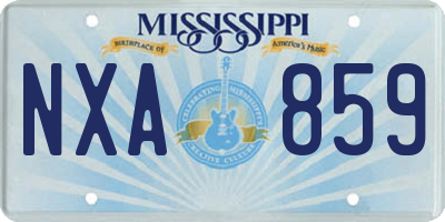 MS license plate NXA859