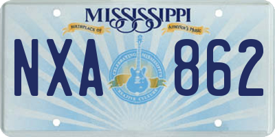 MS license plate NXA862