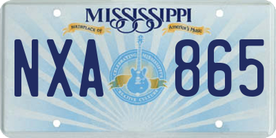 MS license plate NXA865