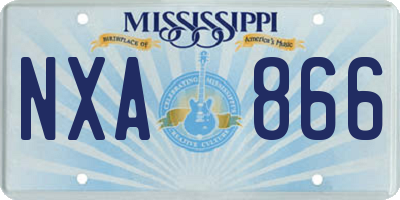 MS license plate NXA866
