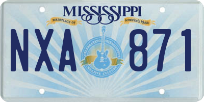 MS license plate NXA871