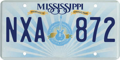 MS license plate NXA872
