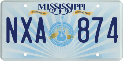 MS license plate NXA874