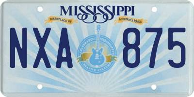 MS license plate NXA875
