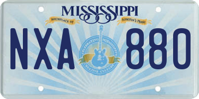 MS license plate NXA880