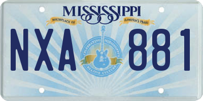 MS license plate NXA881