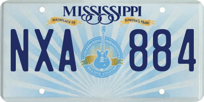 MS license plate NXA884