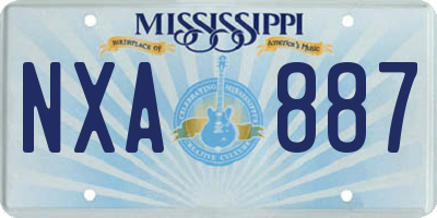 MS license plate NXA887