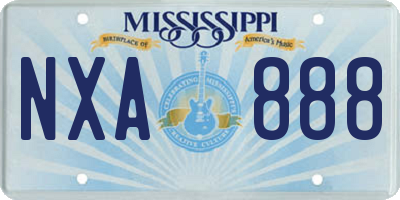 MS license plate NXA888