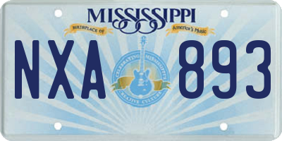 MS license plate NXA893