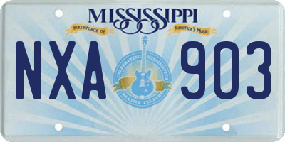 MS license plate NXA903