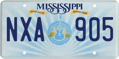 MS license plate NXA905