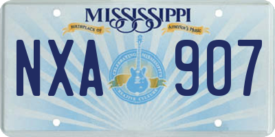MS license plate NXA907
