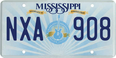 MS license plate NXA908