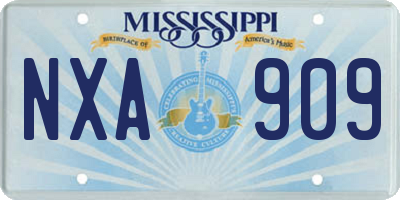 MS license plate NXA909