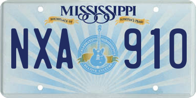 MS license plate NXA910