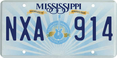 MS license plate NXA914