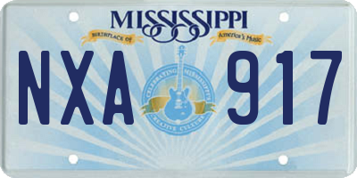 MS license plate NXA917