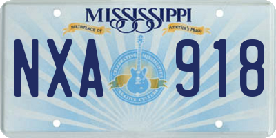 MS license plate NXA918