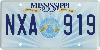 MS license plate NXA919