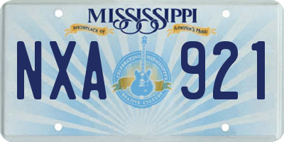 MS license plate NXA921
