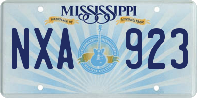 MS license plate NXA923