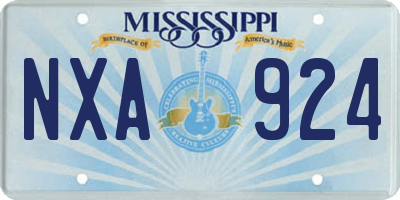 MS license plate NXA924