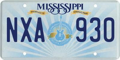 MS license plate NXA930