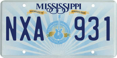MS license plate NXA931