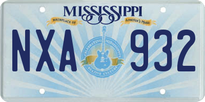 MS license plate NXA932
