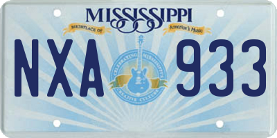 MS license plate NXA933