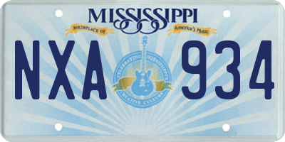 MS license plate NXA934