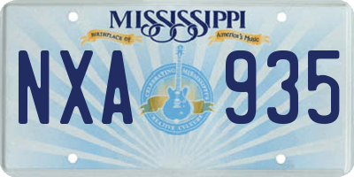 MS license plate NXA935