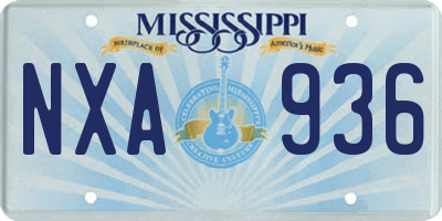 MS license plate NXA936