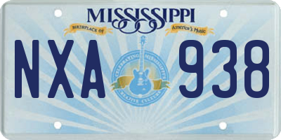 MS license plate NXA938