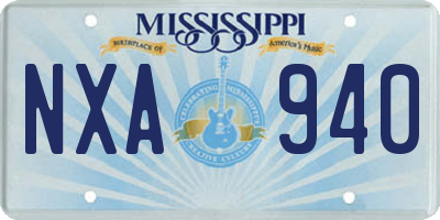 MS license plate NXA940