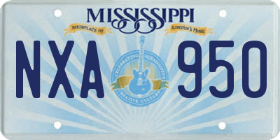 MS license plate NXA950