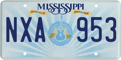 MS license plate NXA953